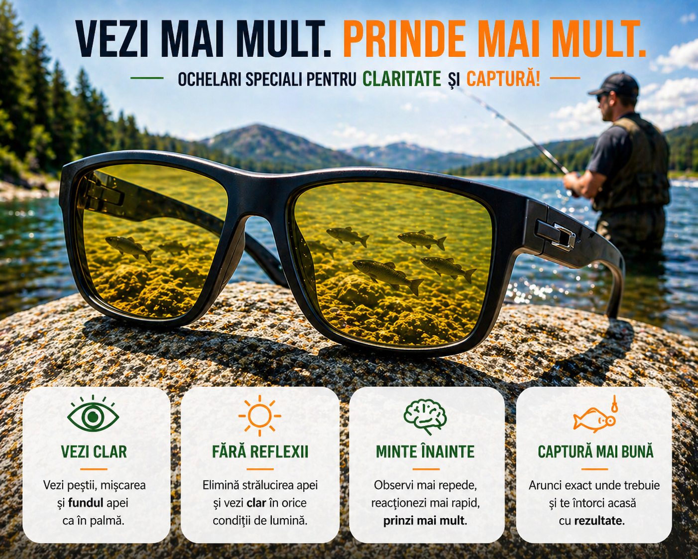 FishSmart Vision™-Ochelari Polarizați pentru Pescari