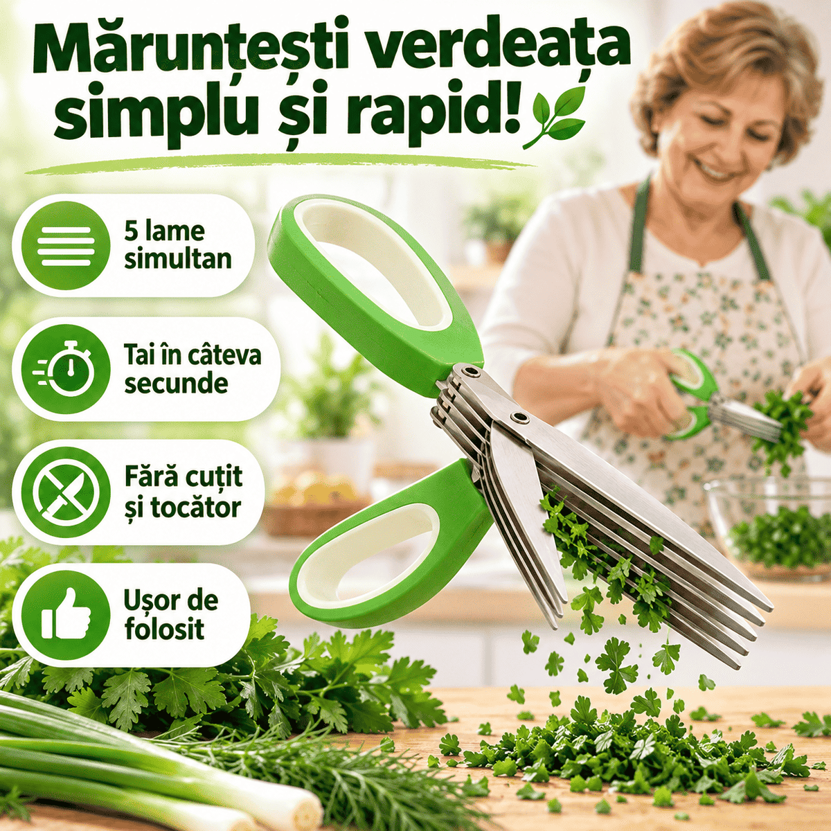 Foarfeca 5X™-Tai verdeața din câteva mișcări