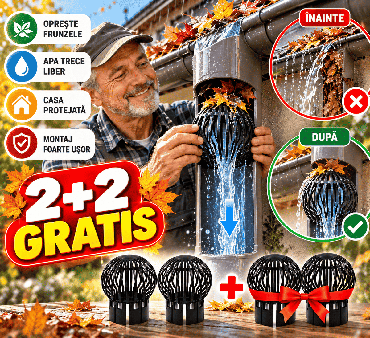 Burlanul Nu Se Mai Înfundă cu Frunze (2+2 GRATIS) – Adio Burlane Înfundate!