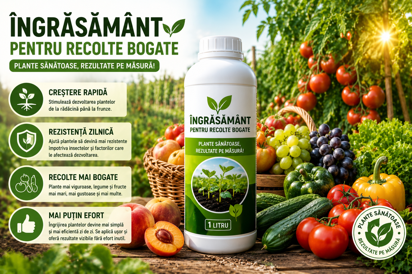 AgroBoost-Îngrășământ Pentru Recoltă Bogată 1 Litru