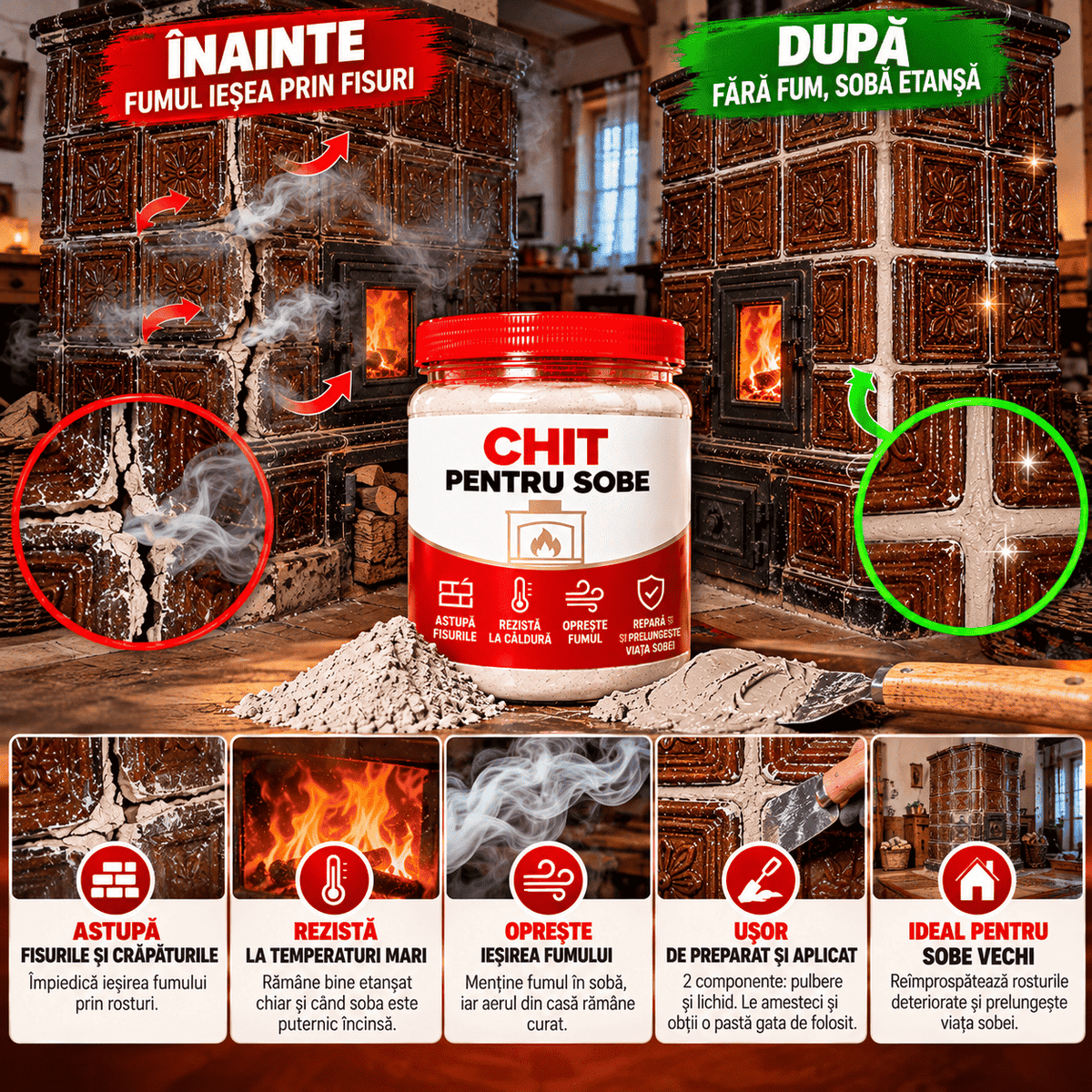 1+1 GRATIS Chit pentru Sobe – Etanșare Rapidă